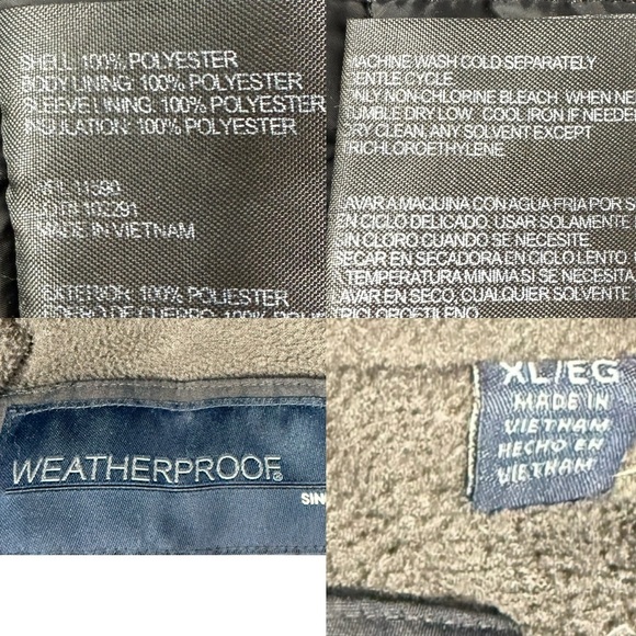 Weatherproof Black All Weather Insulated Winter Coat Size XL Detachable Hood - Picture 7 of 15